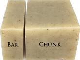 Bar Chunk Size Comparison Photo of Bay Rum Hand Repair Soap