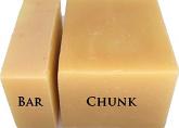 Bar chunk size comparison of Toasted Tootsies Shea Butter Foot Soap photo