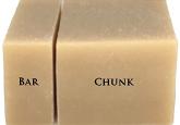 Bar Chunk Size Comparison for Baked Apple Pie Soap